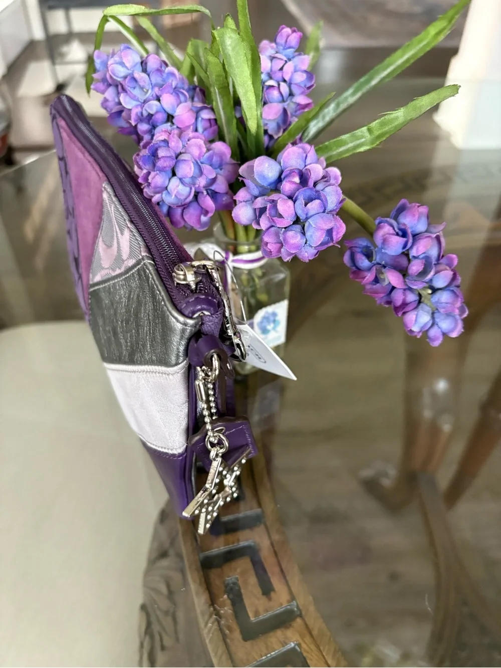 Coach Purple Patchwork Wristlet